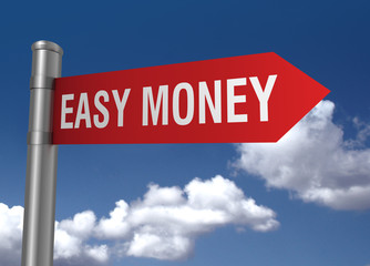 easy money road sign      3d illustration
