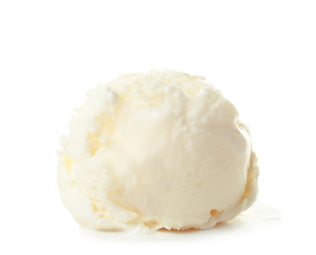 Ice cream ball on white background