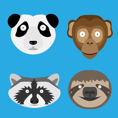 Painted animals heads.