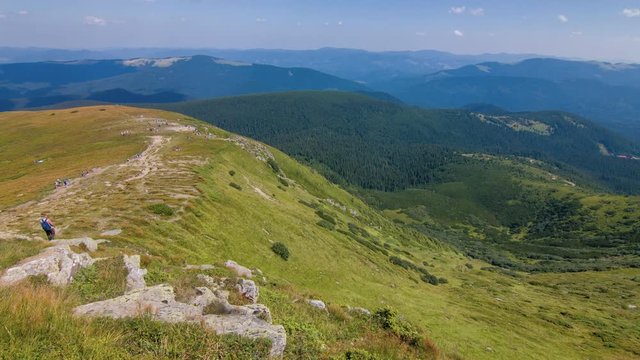 Mount Hoverla is the highest mountain in Ukraine and part of the Carpathian Mountains. Landscape video. Nature video. 4K, 3840*2160, high bit rate, UHD