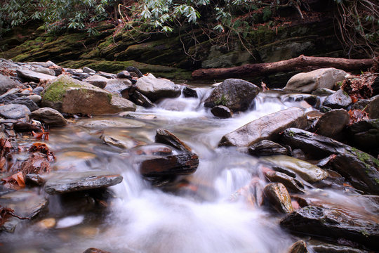 Nature Photography of Slow Shutter Speed Riverscape or Waterscape in the Smokies Mountains