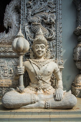 Beautiful molding art at Ming Muang temple in Nan province