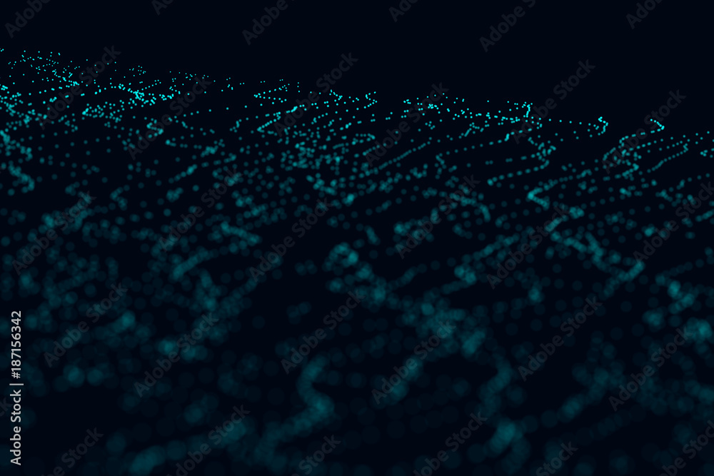 Poster Abstract particle strings background hero