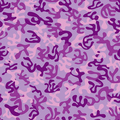 Seamless violet and fuchsia colored military camouflage pattern - Eps10 vector graphics and illustration