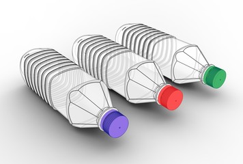 3d illustration of plastic bottle isolated on white