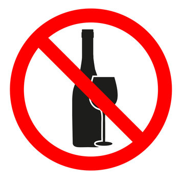 vector illustration sign forbidden alcohol on white background