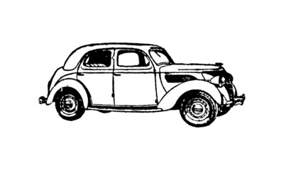 Vintage Retro Classic Car Illustration 