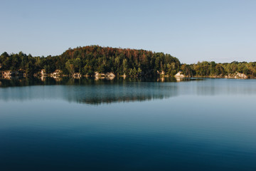 Forest lake landscape