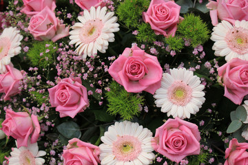 pink wedding arrangement