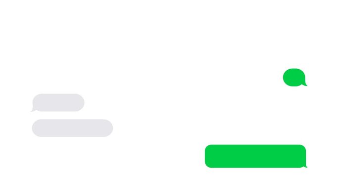 animation concept text message, modern sms dialog icons. Bubble speech set.