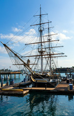 Historic tall ship at Dana Point harbor California	