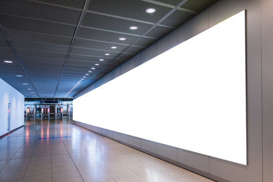 Airport Advertisement Huge Wall Format Mockup White Modern Contempary Architecture