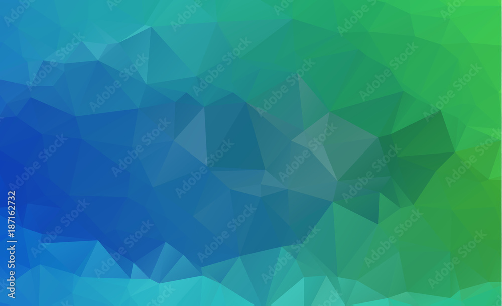 Wall mural blue light polygonal low polygon triangle pattern background