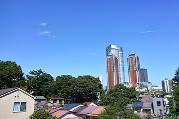 東京都港区元麻布の高台から見た六本木方面の景観