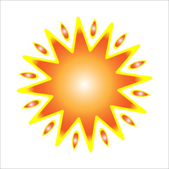 sun with yellow rays