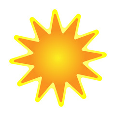 sun with yellow rays