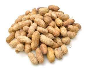 Dried peanuts in closeup