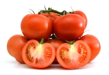 tomatoes on white background