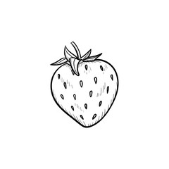 Vector hand drawn Strawberry outline doodle icon