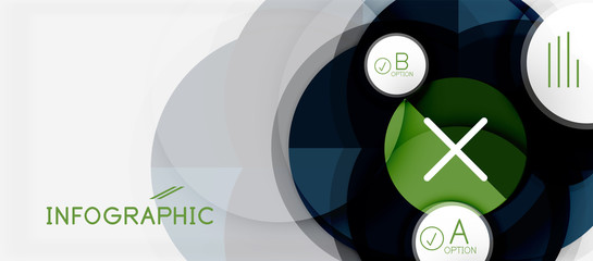 Paper geometric circle banner template