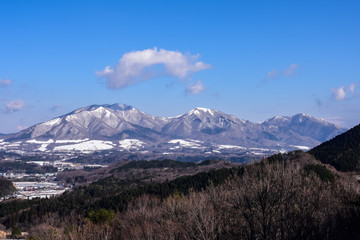 日本、岡山、蒜山三山、冬の絶景
