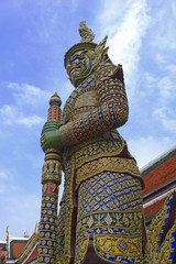 Colorful, Demon Guardian statue at Grand Palace, Bangkok Thailand