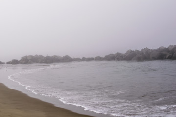 Rocky Shoreline at Venice Beach in California