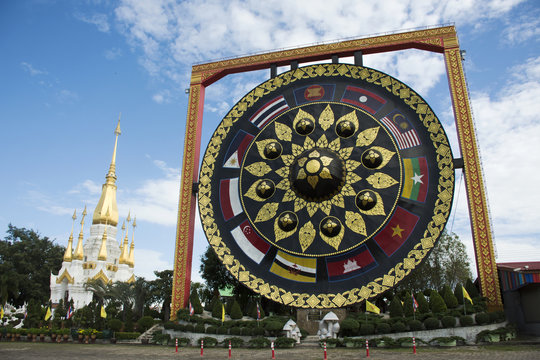 Big gong thai called Khong at Wat Tham Khuha Sawan Temple Amphoe Khong Chiam, Ubon Ratchathani, Thailand