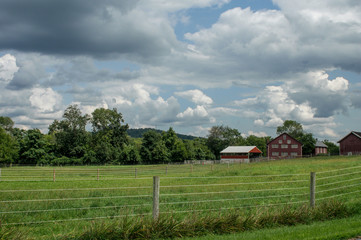 Obraz premium Meadows and Farm