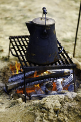 Ancient tea kettle.