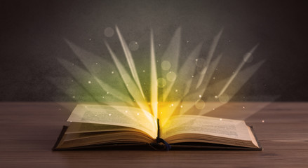 Yellow lights over book