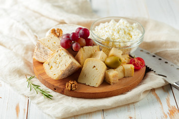 cheese on wooden table