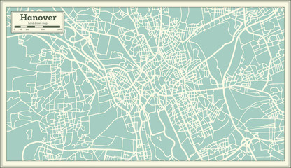 Obraz premium Hannover Germany City Map in Retro Style.
