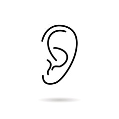 Ear line vector icon.