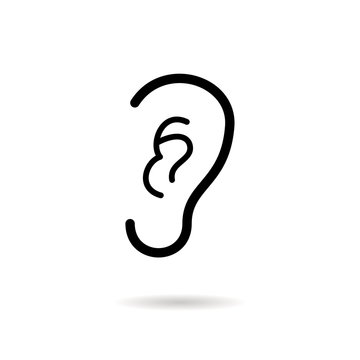 recommend clip art: Ear line vector icon.