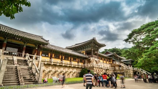The world famous Bulguksa temple of Kyeongju.