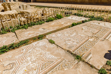 mosaic.Baalbek Ancient city in Lebanon.Heliopolis temple complex.near the border with Syria.remains