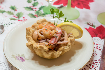Appetizers Fish Baskets with cuttlefish