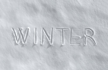 Scritta WINTER nella neve