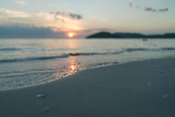 Soft focus sunset at beach - Light wave