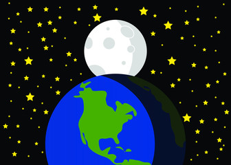 earth and moon background