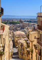 panoramic view of Caltagirone, Catania province, sicily, italy