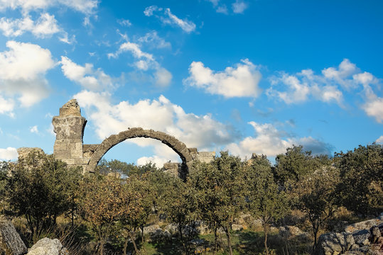 Ruins of an ancient building in a long forgotten city in northwe