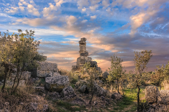 Ruins of an ancient building in a long forgotten city in northwe