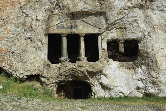 Rock carved tombs of the kings of Pontus in Iskilip Turkey