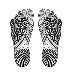 The imprint of the feet. Tangle pattern.