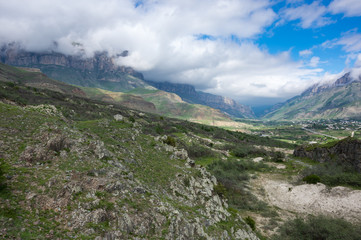 Obraz na płótnie Canvas Baksan gorge in the Caucasus mountains in Russia