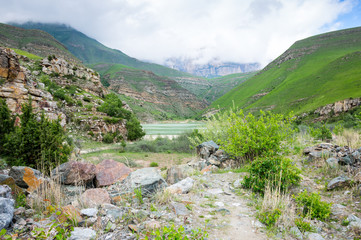 Bylym lake in the Caucasus mountains in Russia