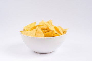 Tortilla chips isolated on white background