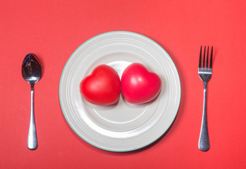 Romantic table setting for Valentines day